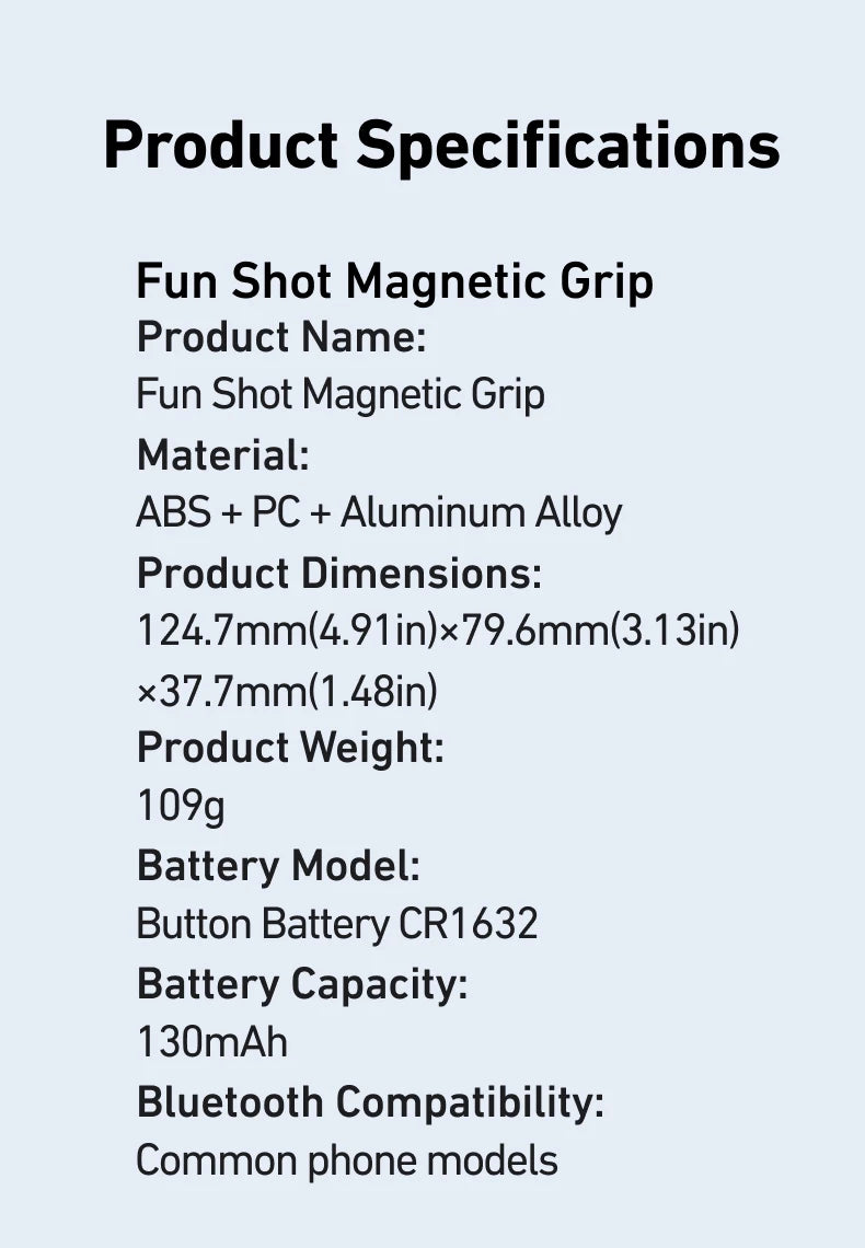 TELESIN™ Magnetic Phone Camera Hand Grip with Bluetooth Remote – Pro Shooting Handle for iPhone & Android Creators