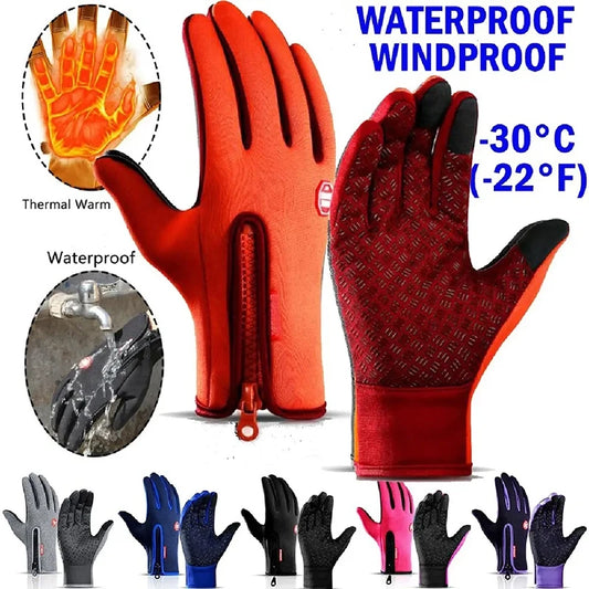 ThermaGuard™ Winter Touchscreen Gloves – Windproof, Splash-Proof, Anti-Slip Outdoor Sports Gloves for Men & Women