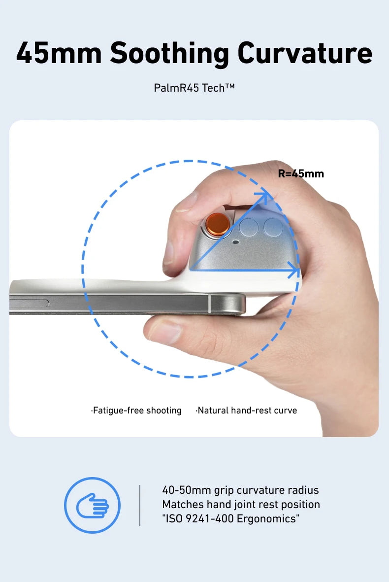 TELESIN™ Magnetic Phone Camera Hand Grip with Bluetooth Remote – Pro Shooting Handle for iPhone & Android Creators