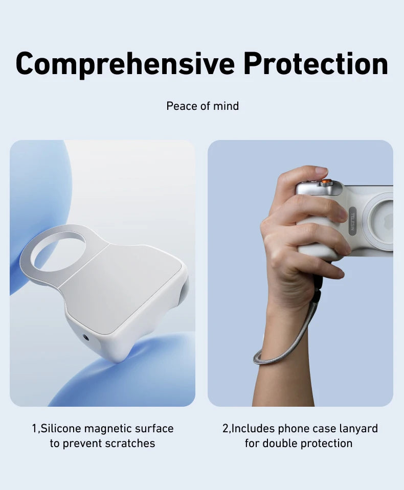 TELESIN™ Magnetic Phone Camera Hand Grip with Bluetooth Remote – Pro Shooting Handle for iPhone & Android Creators