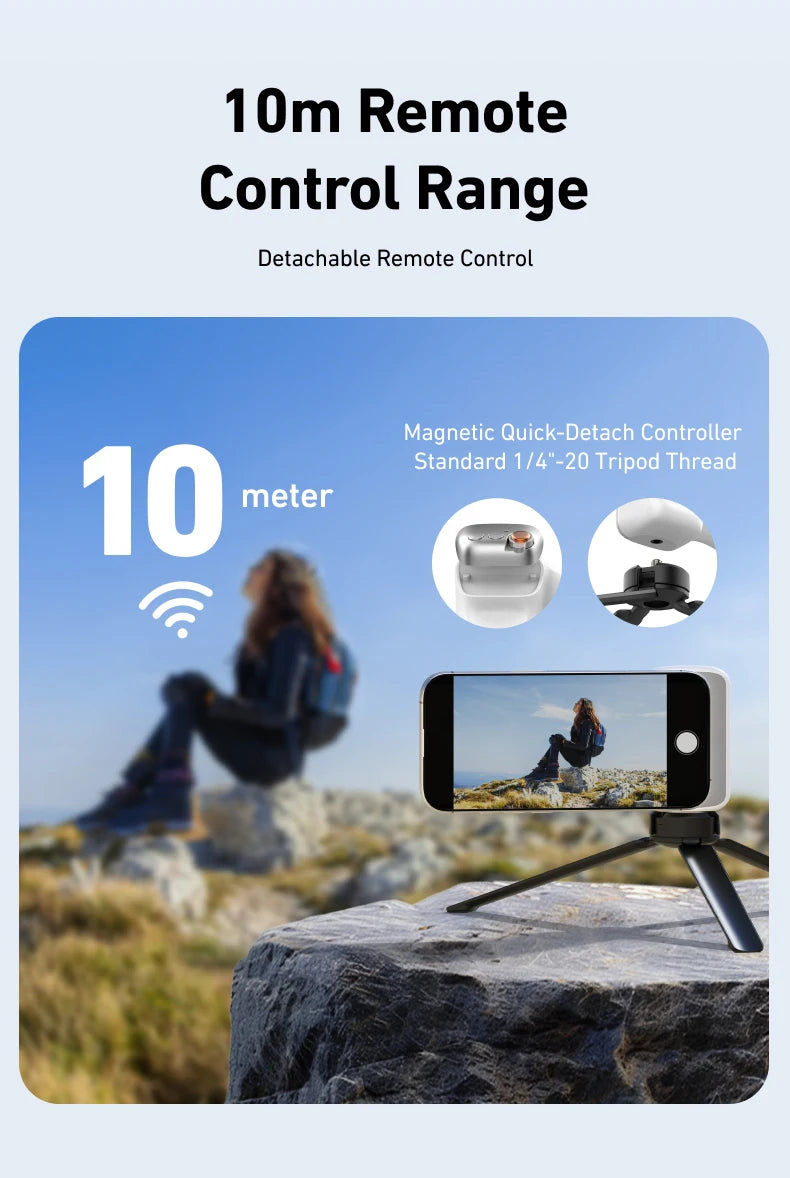 TELESIN™ Magnetic Phone Camera Hand Grip with Bluetooth Remote – Pro Shooting Handle for iPhone & Android Creators