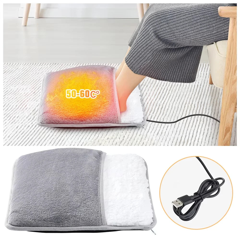 WarmNest™ Electric Foot Heating Pad – USB Powered, Ultra-Soft Plush, Washable Winter Foot Warmer for Deep Sleep & Daily Comfort