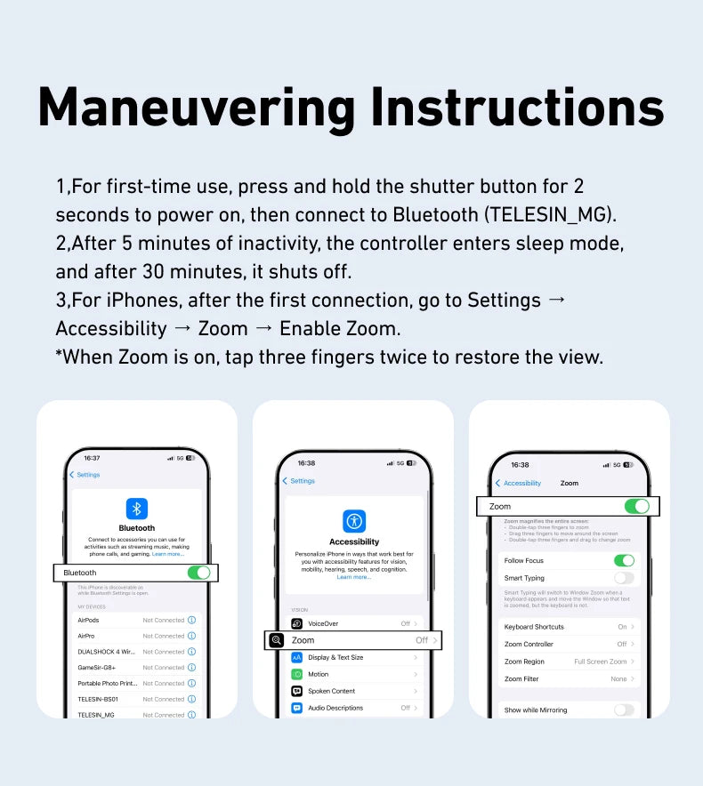 TELESIN™ Magnetic Phone Camera Hand Grip with Bluetooth Remote – Pro Shooting Handle for iPhone & Android Creators