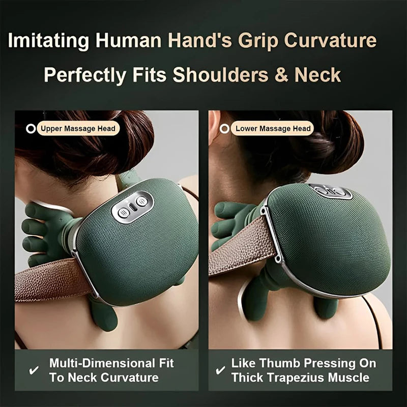 ForeverLily™ Bionic Finger Neck & Shoulder Massager – Deep Kneading Cervical & Trapezius Pain Relief Massage Shawl