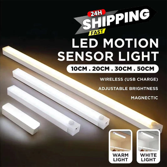 UltraBright™ Motion Sensor LED Cabinet Light – Rechargeable, Dimmable & Wireless Night Bar Lamp
